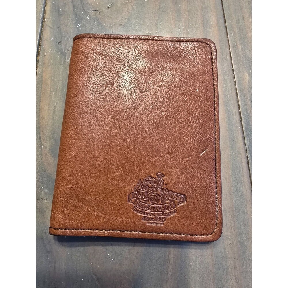 Vintage JAKE JOHNSON Handmade Brown Leather Bifold SIDEKICK Boot Wallet w Clip